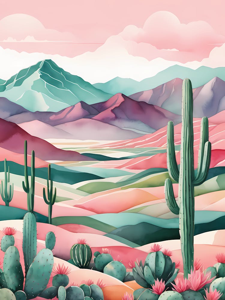 Cactus Desert Canvas Art