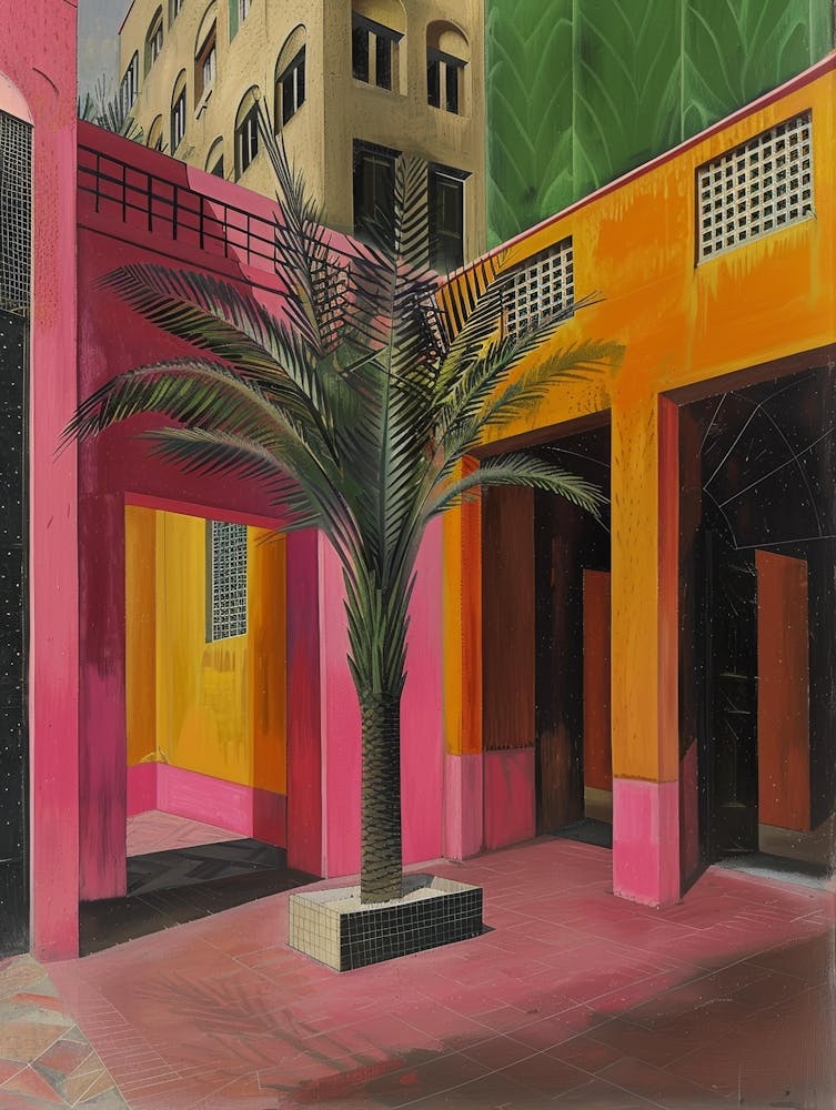 Palme im Innenhof
