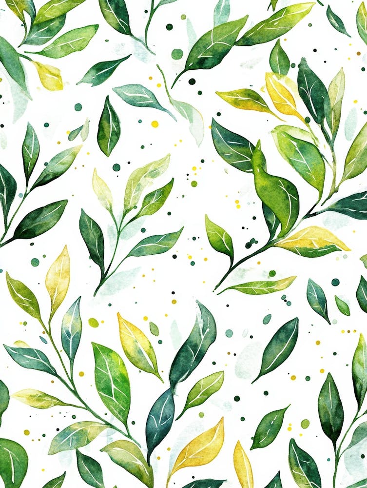 Watercolor Leaves Seamless Pattern 4