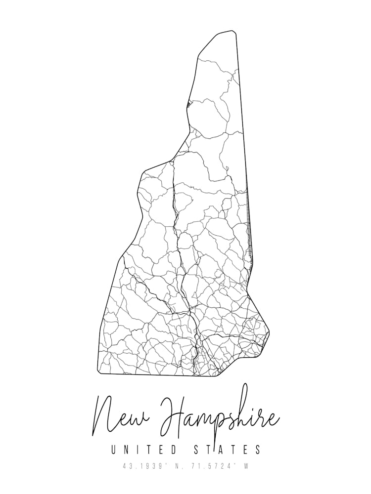 New Hampshire Minimal Street Map