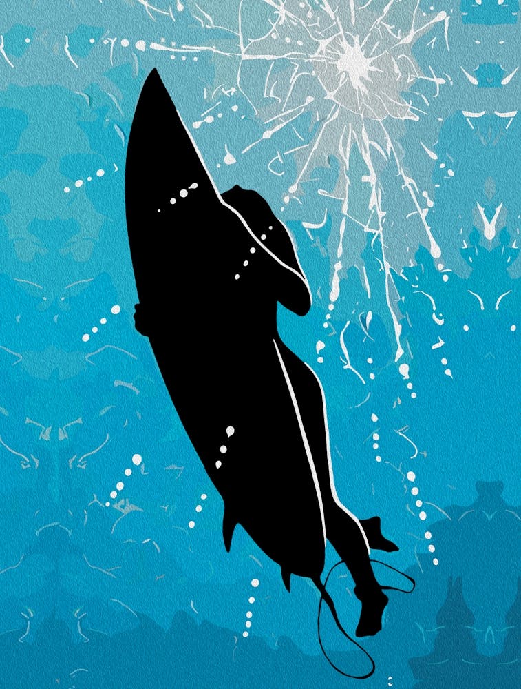 Tiefer Tauchgang – Unterwasserreise des Surfers