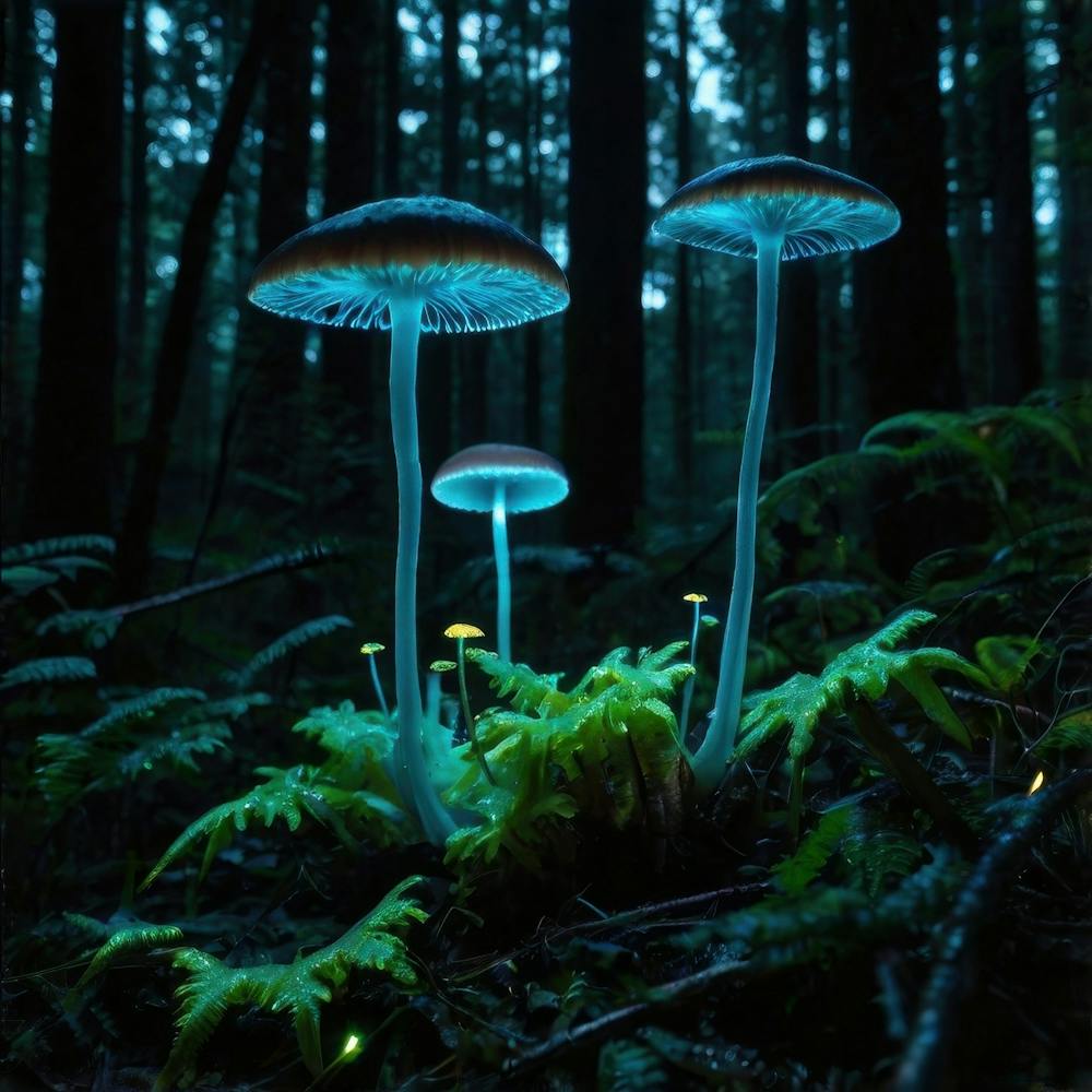 Im Dunkeln leuchtende Pilze 2