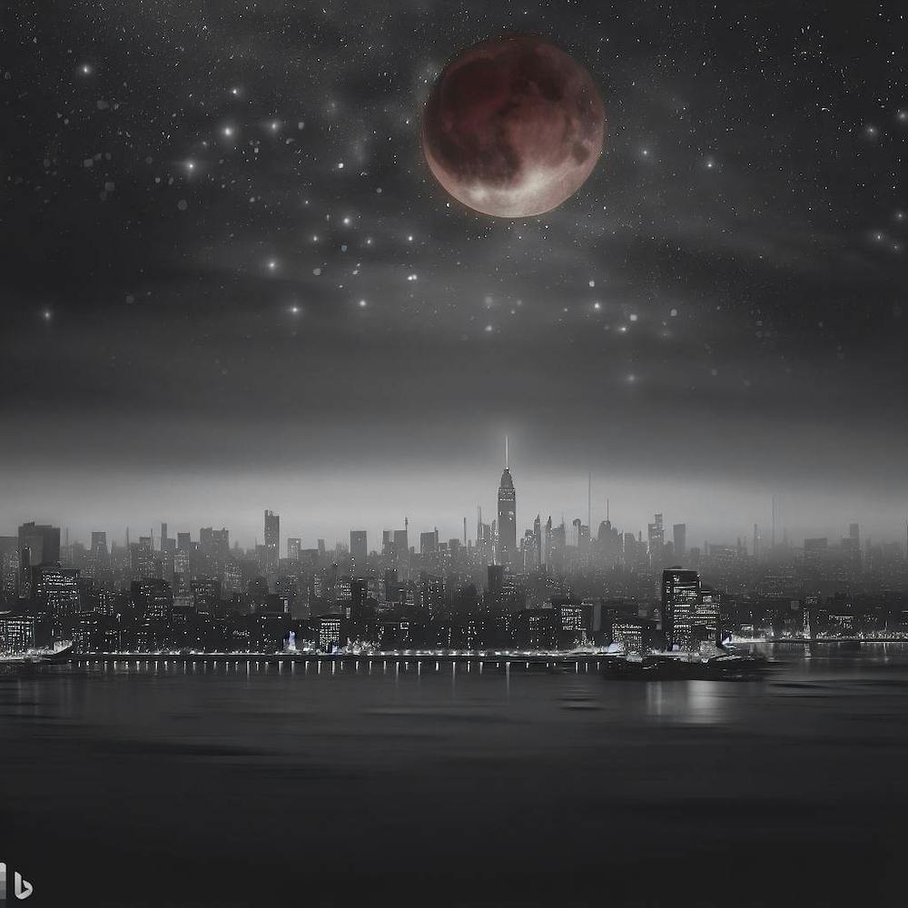 Moon Over New York City