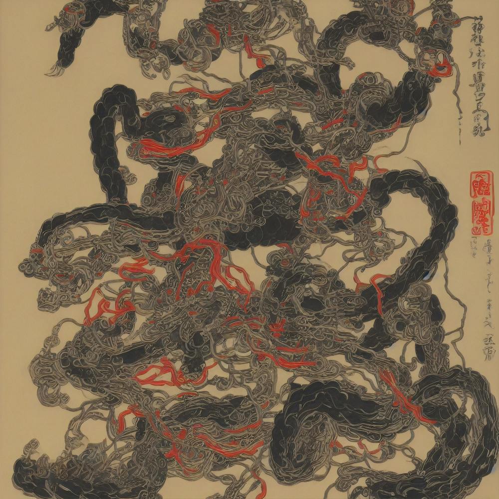 Japanese Dragon Flying Mountain