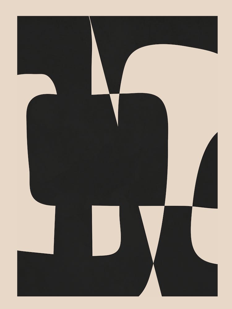 Modern Black And White Abstract Art 5