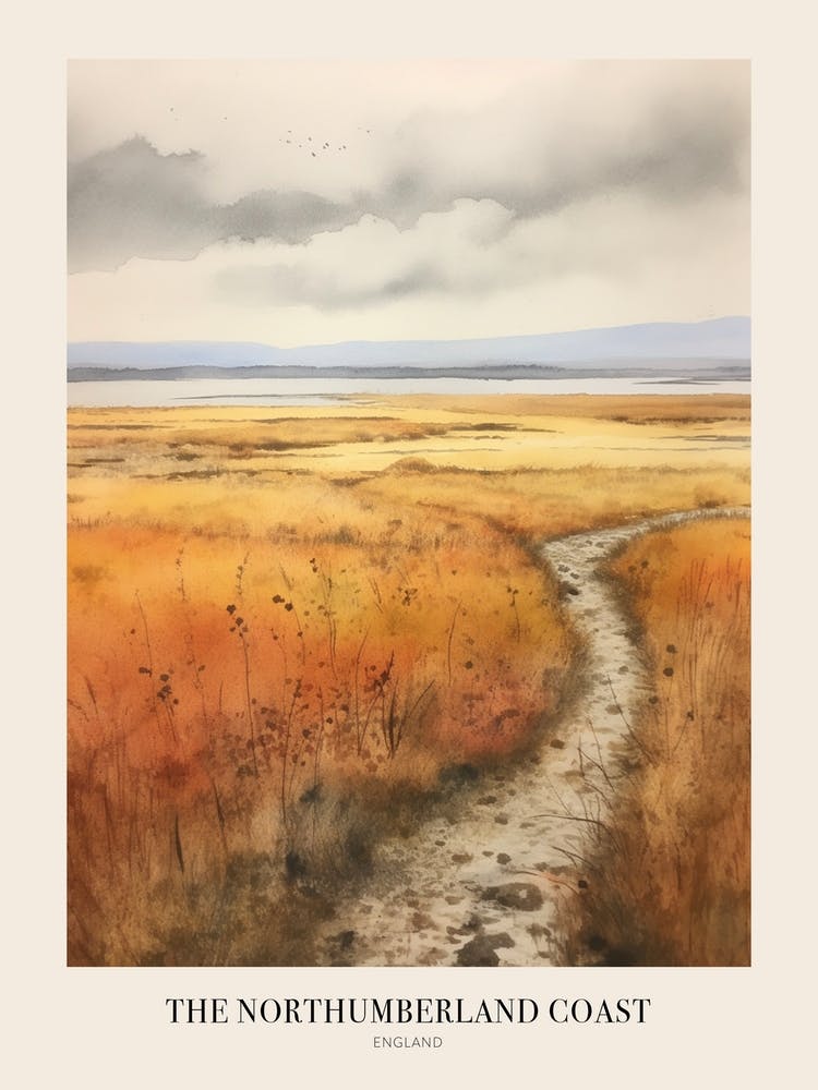 The Northumberland Coast Uk Trail Poster