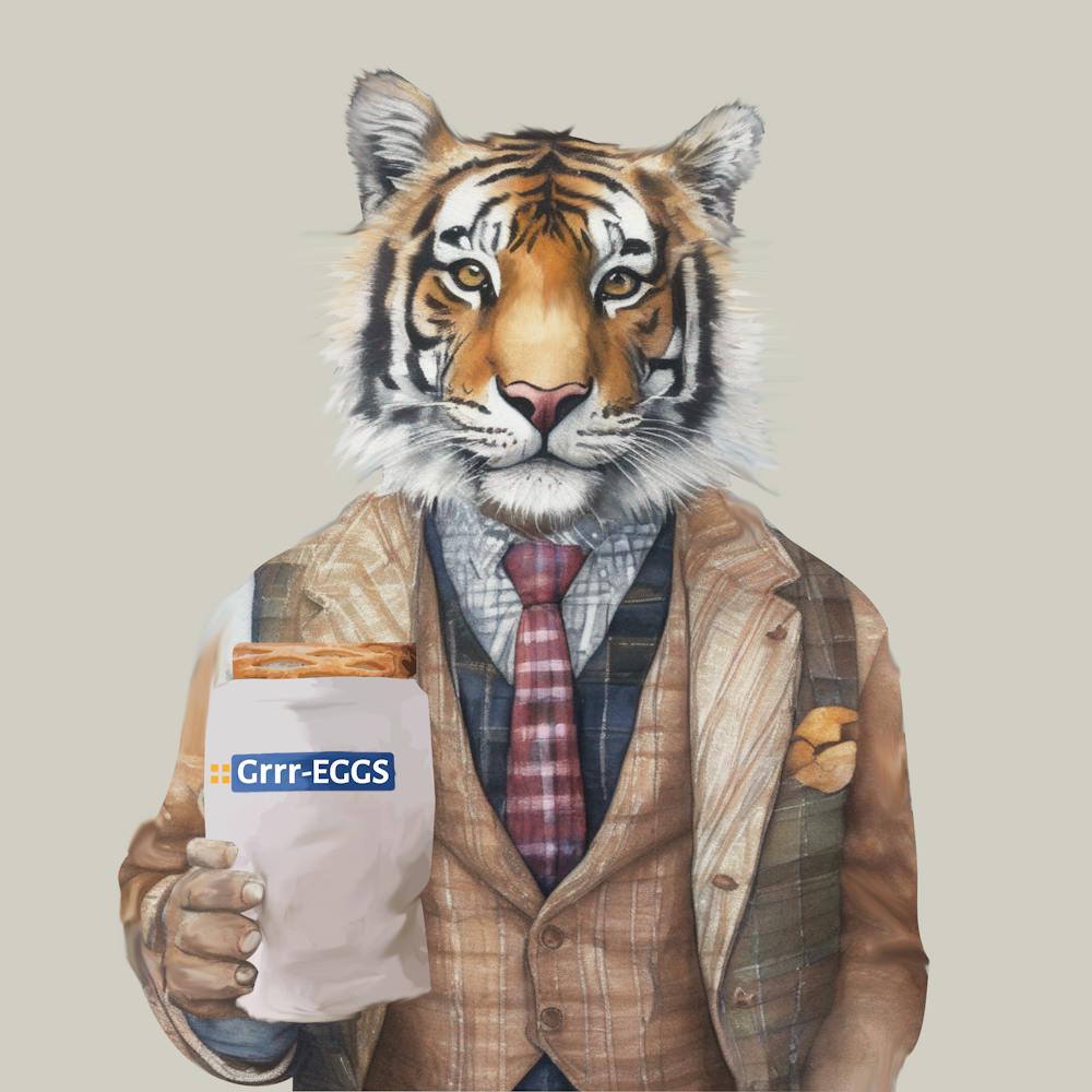 Watercolour Grrrreggs Tiger Gregory