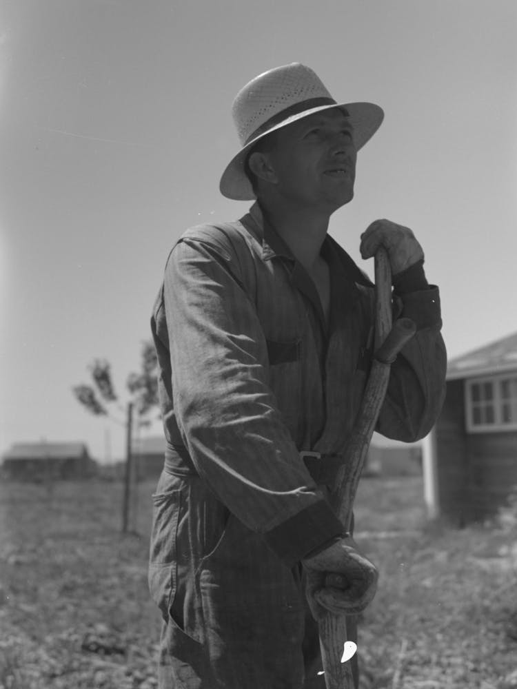 Farm Worker Who Lives At The Fsa (Farm Security Administration) Labor Camp, Caldwell, Idaho By Russell Lee