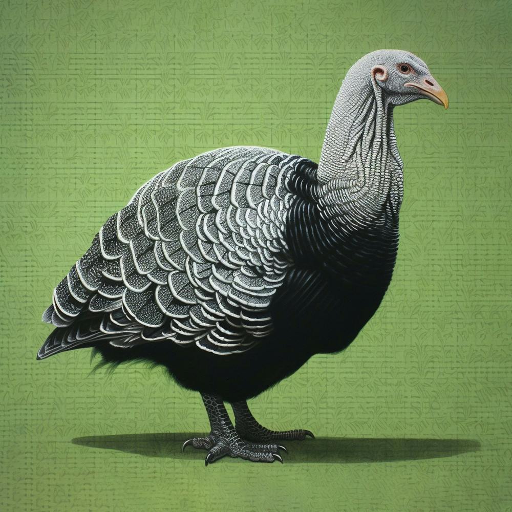 Ohara Koson Inspired Bird Painting Turkey 3 Square