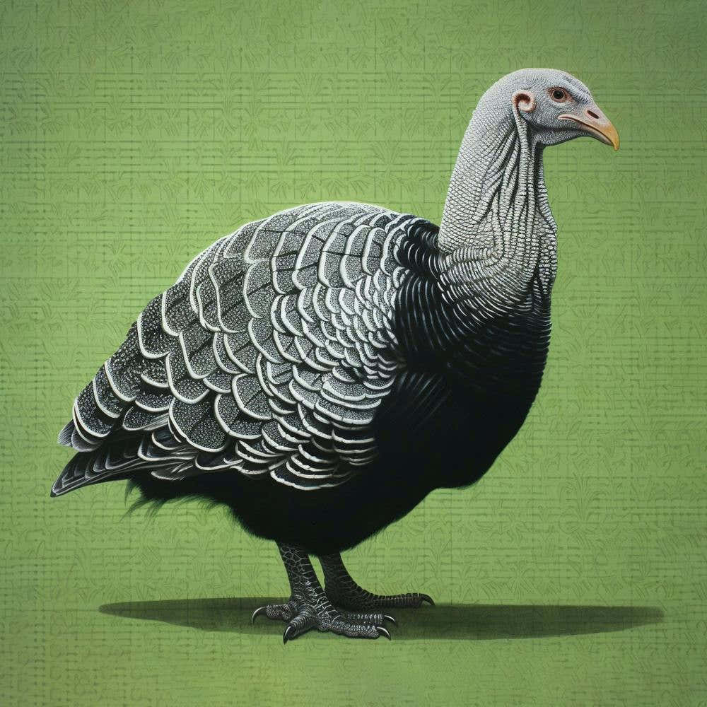 Ohara Koson Inspired Bird Painting Turkey 3 Square