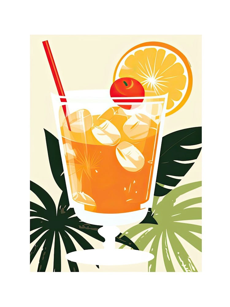 Illustration Mai Tai Floral Infusion Cocktail 2