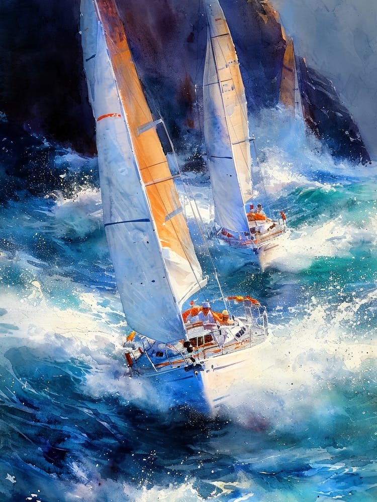 Sailboats In Rough Seas sport