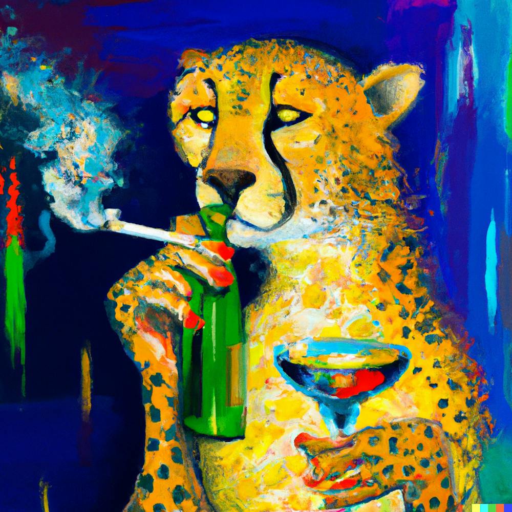 oil pastel cheetah