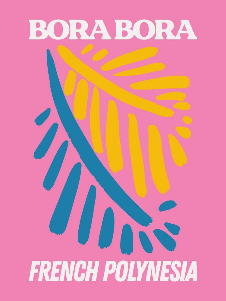 Bora Bora Tropical Abstract Pink