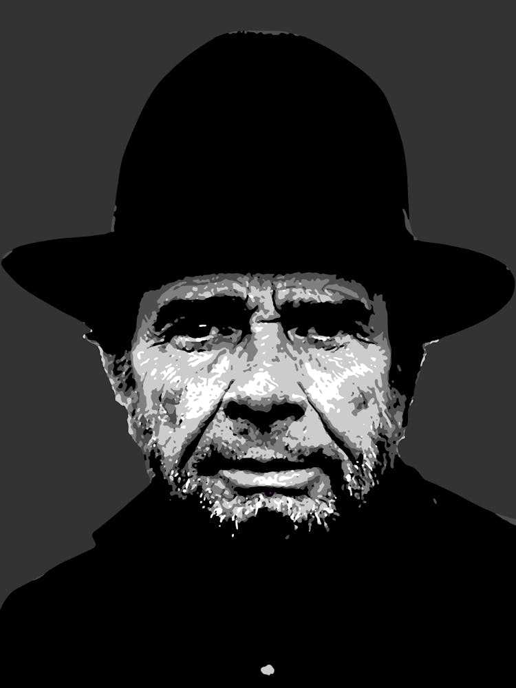 Merle Haggard american Country Musician in Grayscale