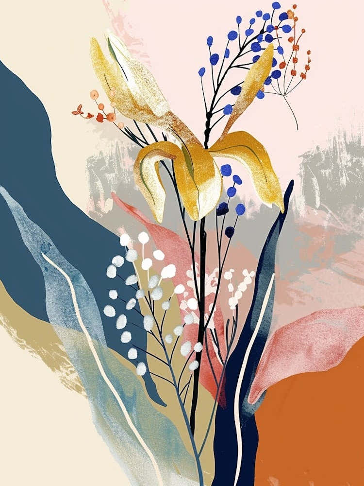 Illustration florale colorée - Gypsophile 3