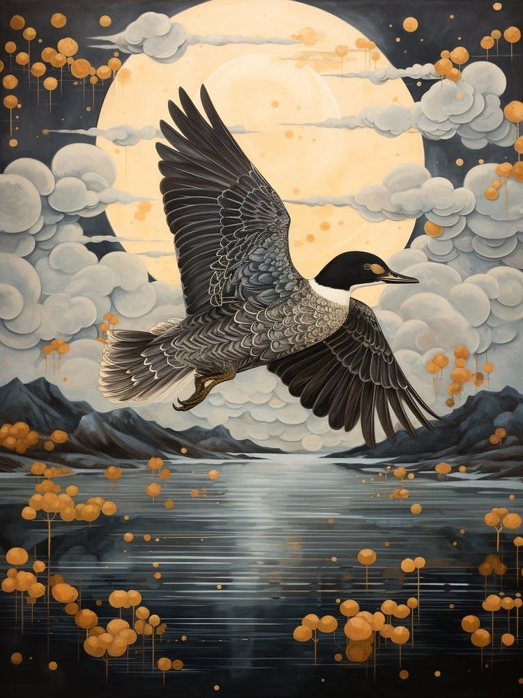 Grebe 4 Gold Detail Painting