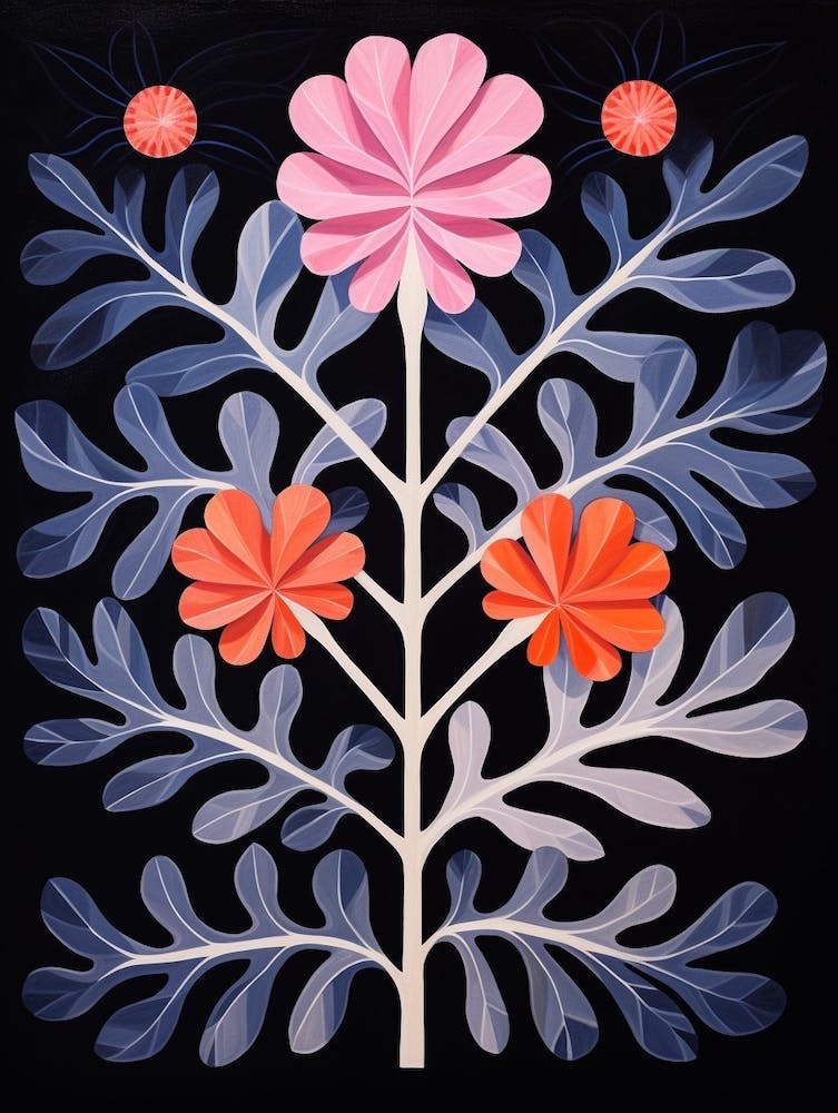 Cineraria 2 Hilma Af Klint Inspired Flower Illustration
