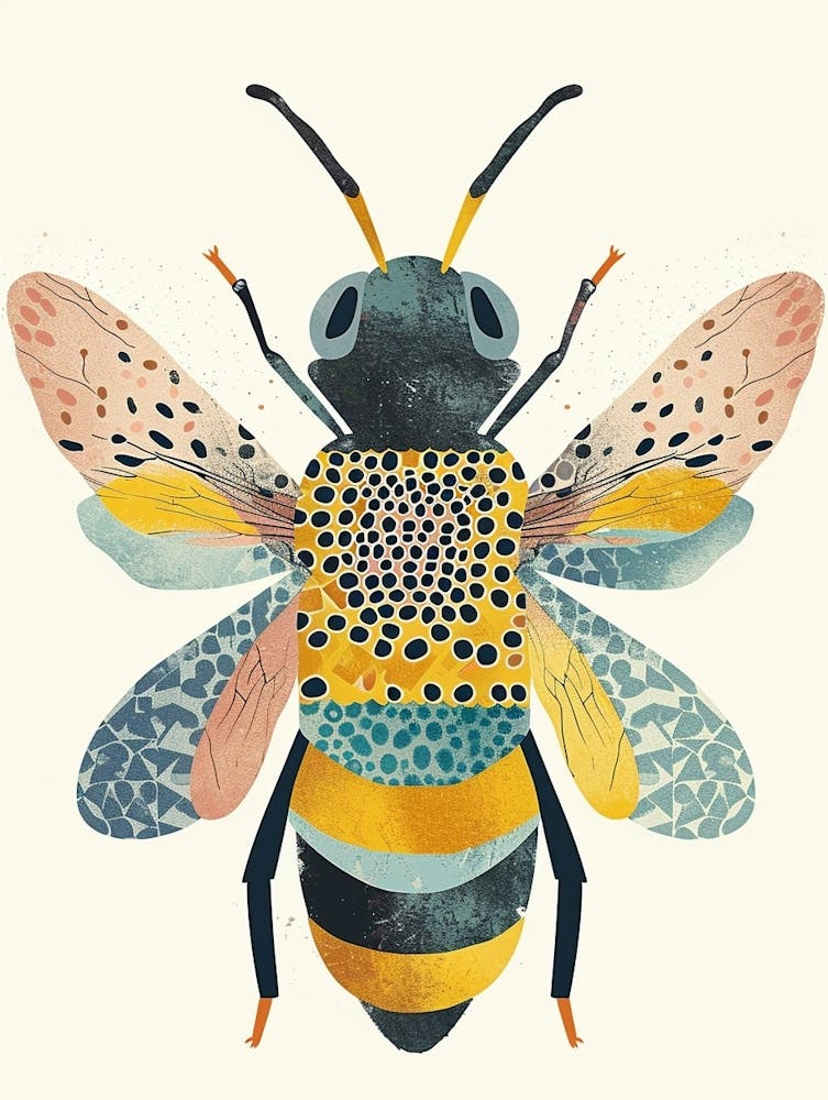 Colourful Insect Illustration Bee 16