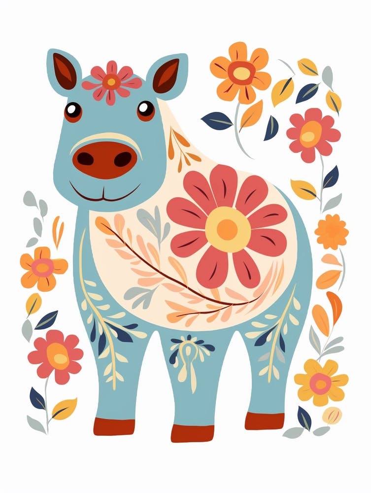 Baby Tierillustration Nilpferd 1