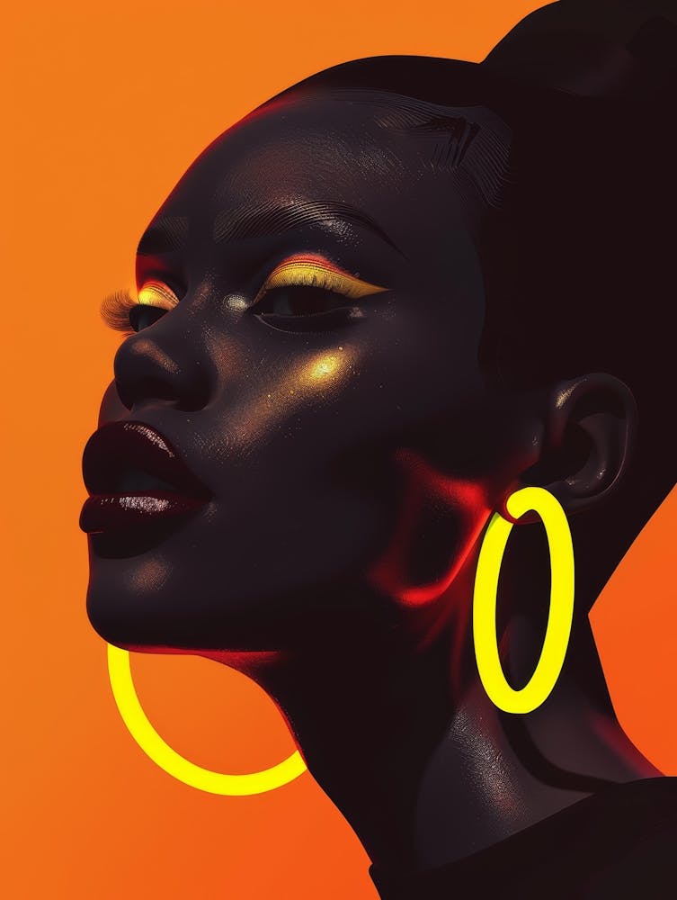African Woman With Hoop Earrings 5