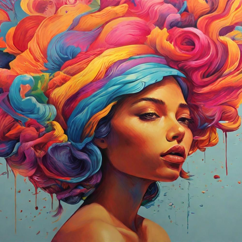 Dream Colors: A girl weaves a poem with the hues of joy and love in her paintings.