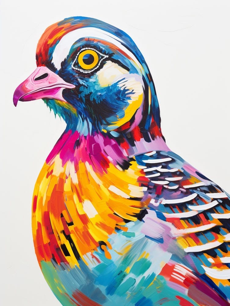 Colourful Bird Painting Partridge 4