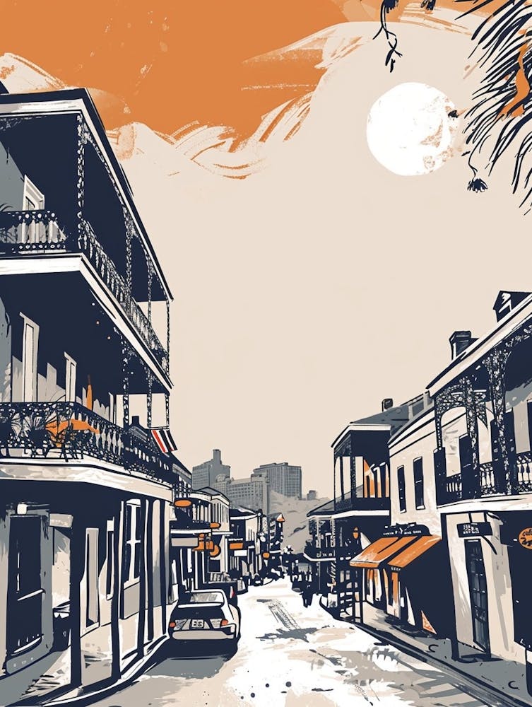 Bourbon Street Retro Lithograph 3