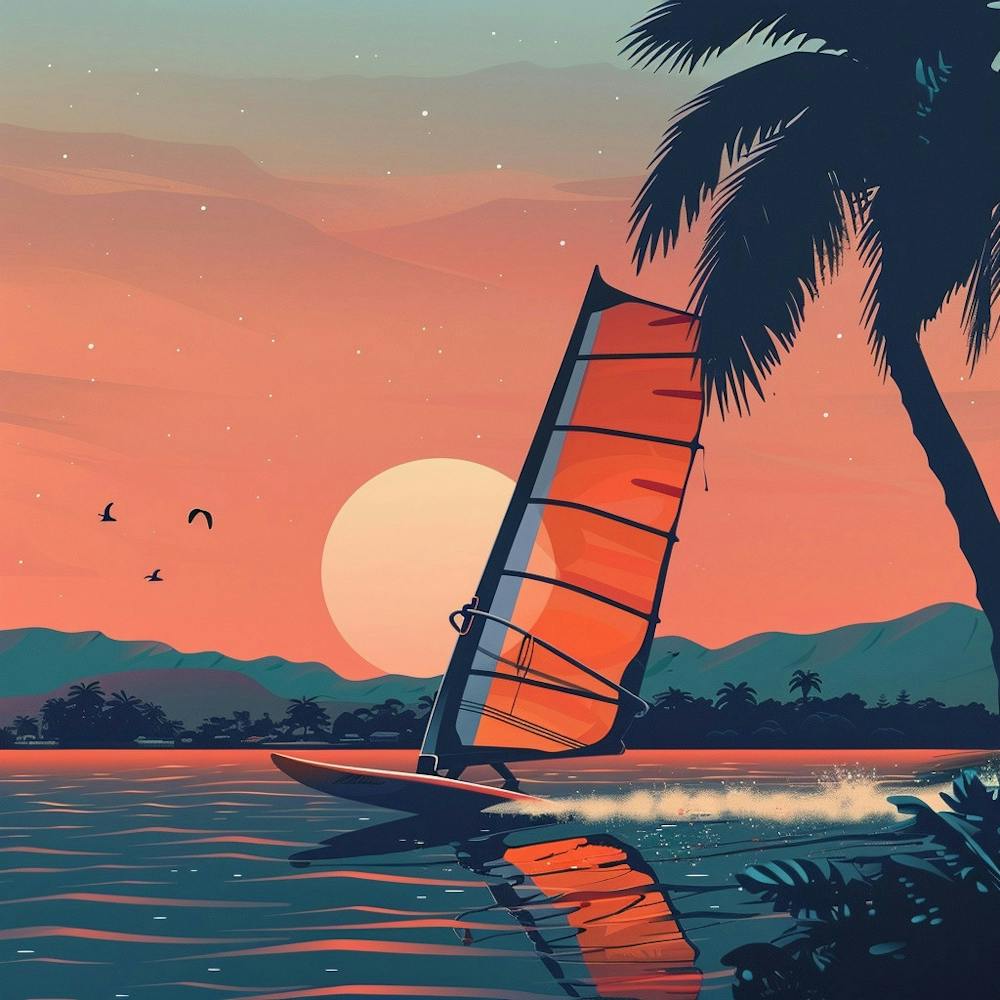 Sunset Sailboat