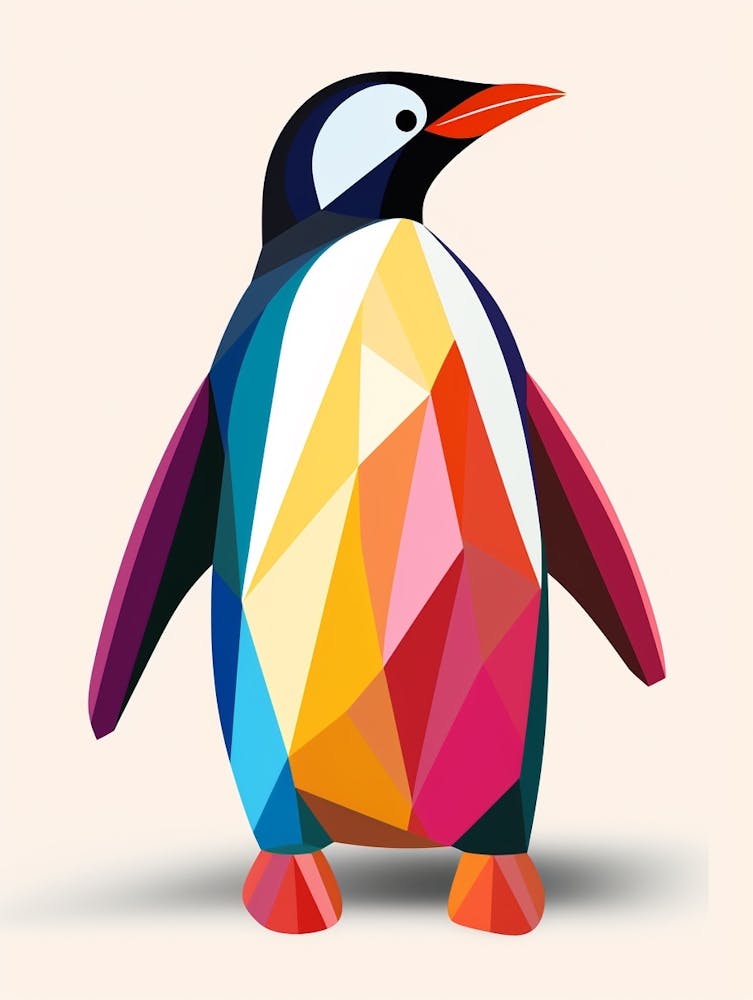 Colourful Geometric Bird Penguin 2