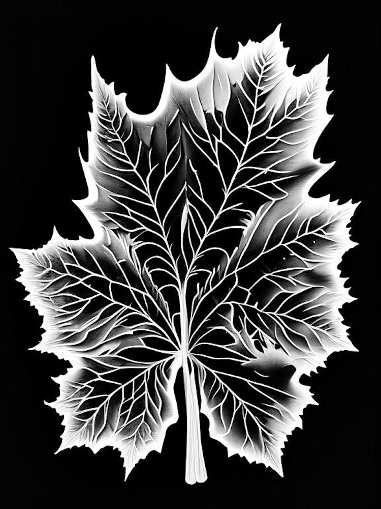 Sugar Maple Leaf Linocut 1