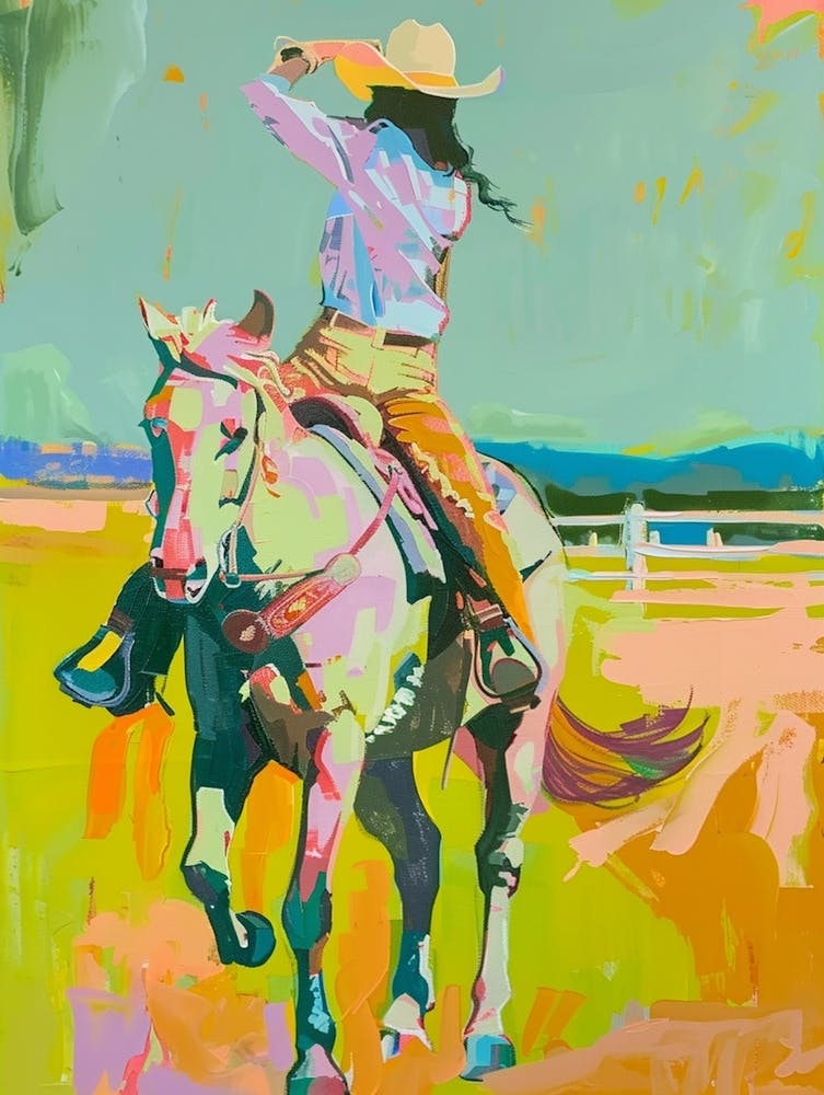 Neon Cowgirl Painting 2