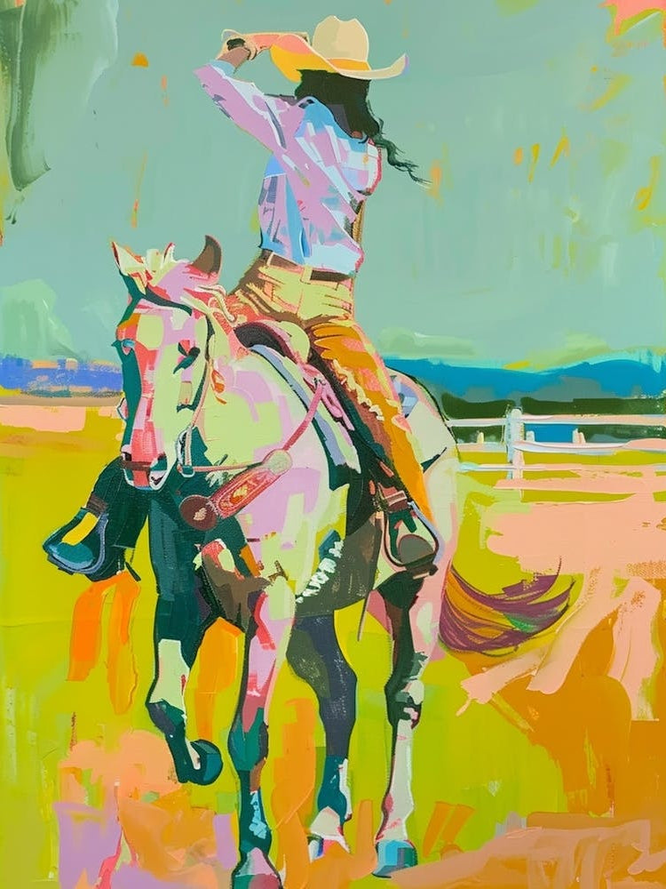 Neon Cowgirl Painting 2