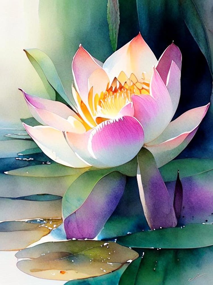 Giant Lotus Watercolour 2