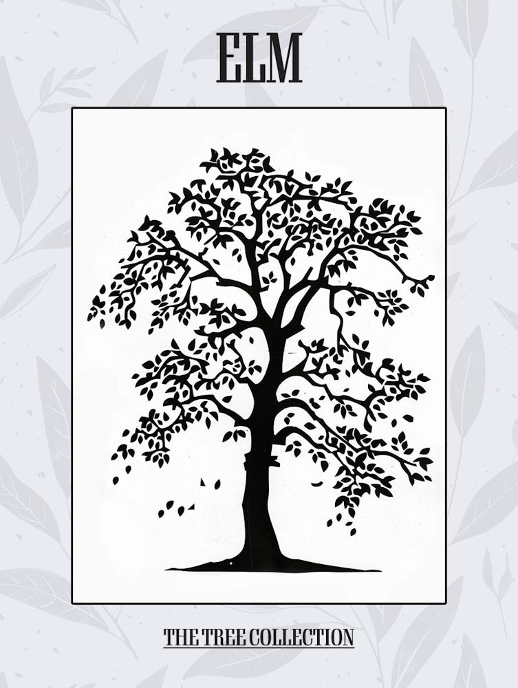 Elm Tree Simple Geometric Nature Stencil 2 Poster