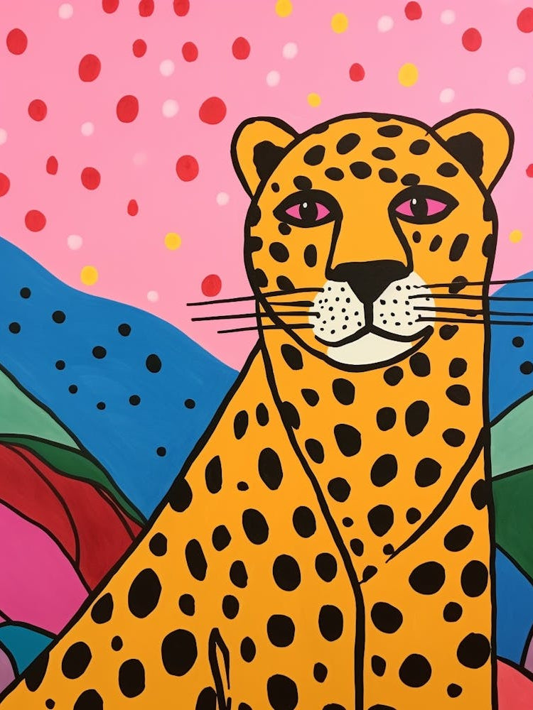 Pink Polka Dot Mountain Lion 1