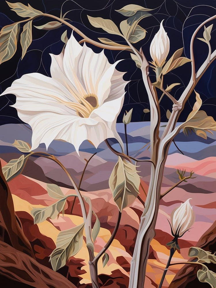 Moonflower 1 Flower Painting