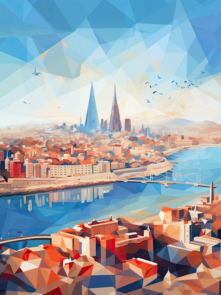 Barcelona, Spain, Geometric Illustration 3