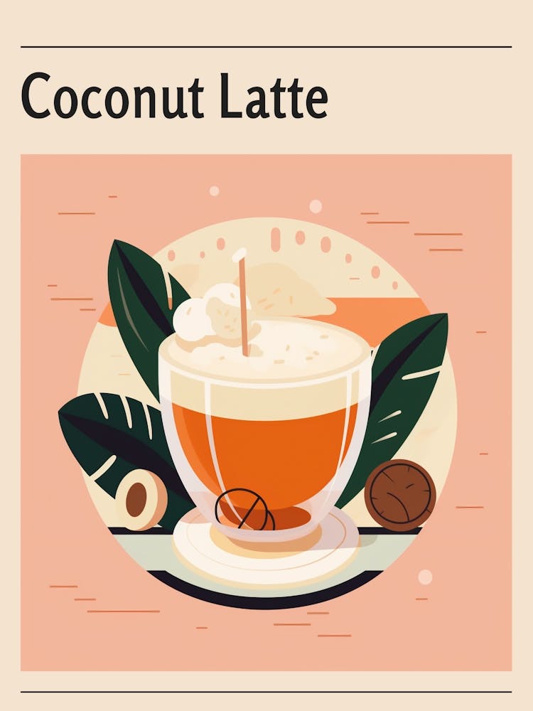 Coconut Latte Midcentury Modern Poster