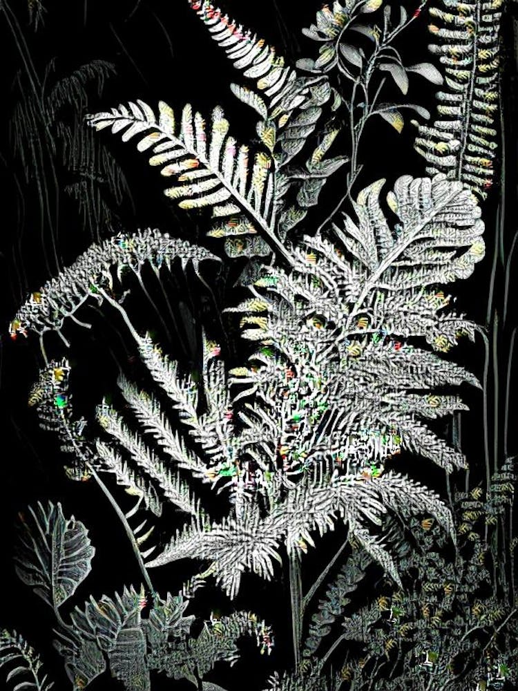 Marsh Fern Wildflower Linocut 1