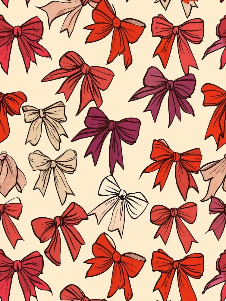 Red Tones Bow Pattern