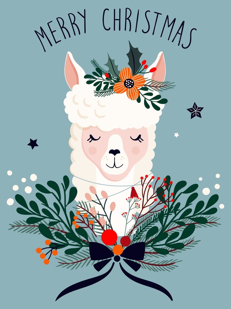 Merry Christmas Llama 1