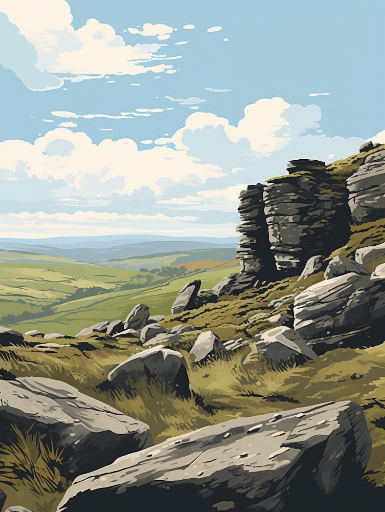 Dartmoor National Park England 2 Hiking Trail Landscape