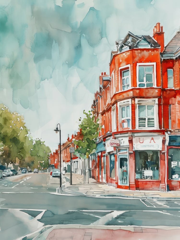 Wandsworth London Borough   Street Watercolour 2
