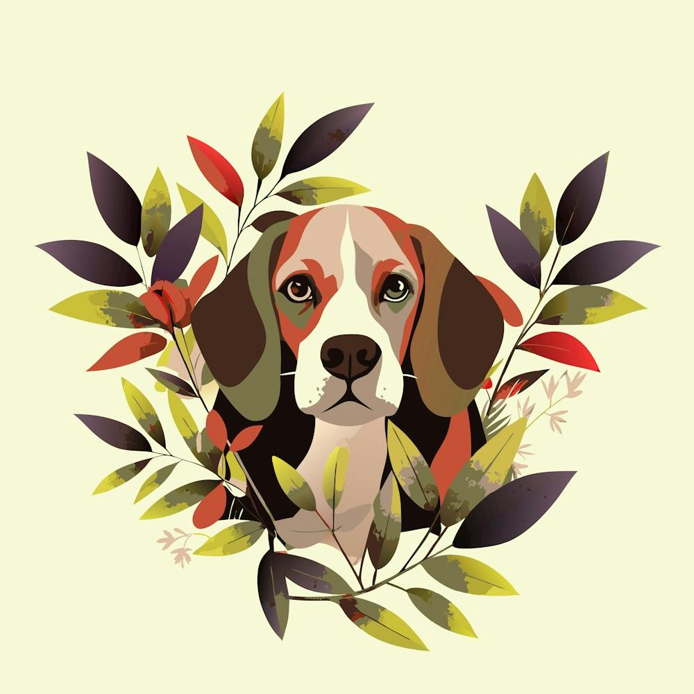 Puppy hiding in the grass