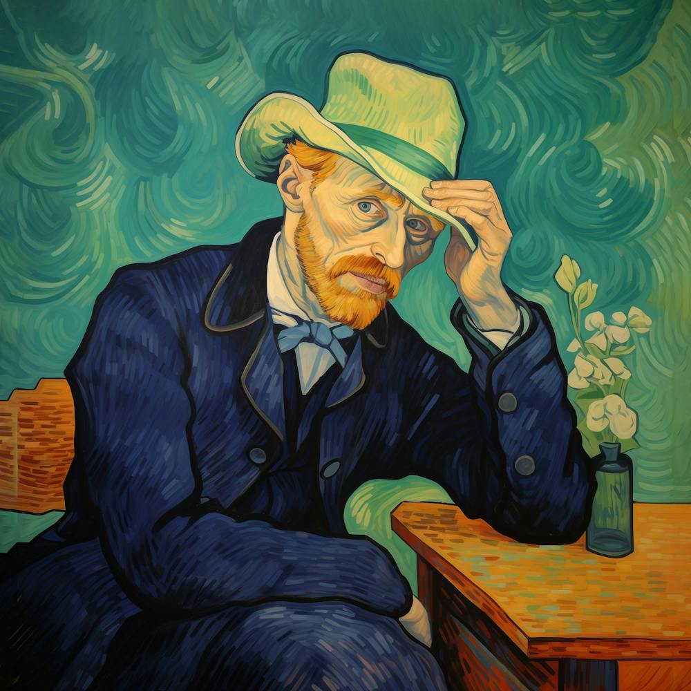 van Gogh mit Hut Malerei