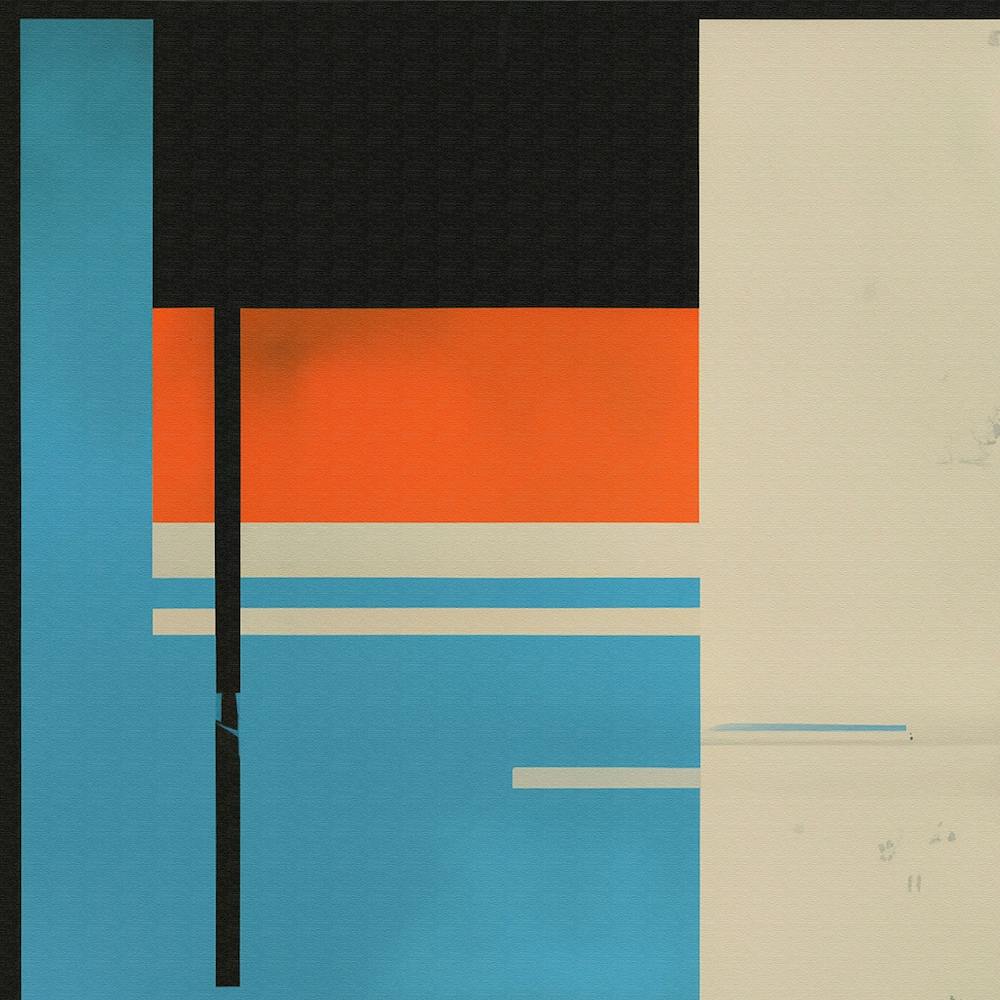 Abstract Painting Retro Vibe, Color Watercolor Modernist Art