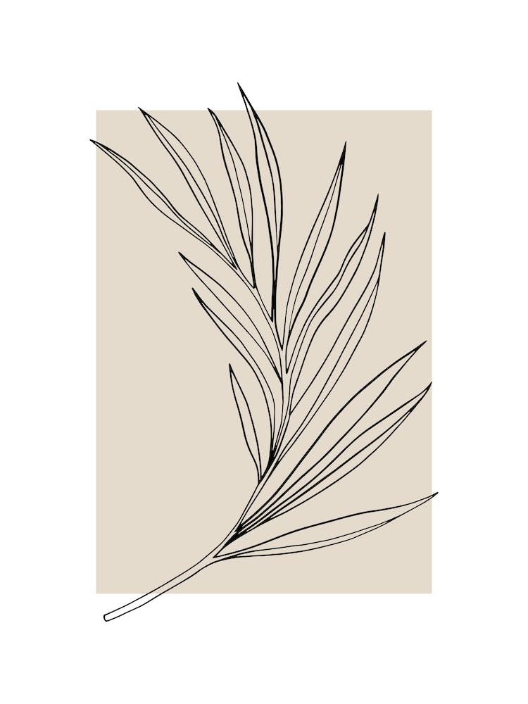 Beige Botanical Leaf