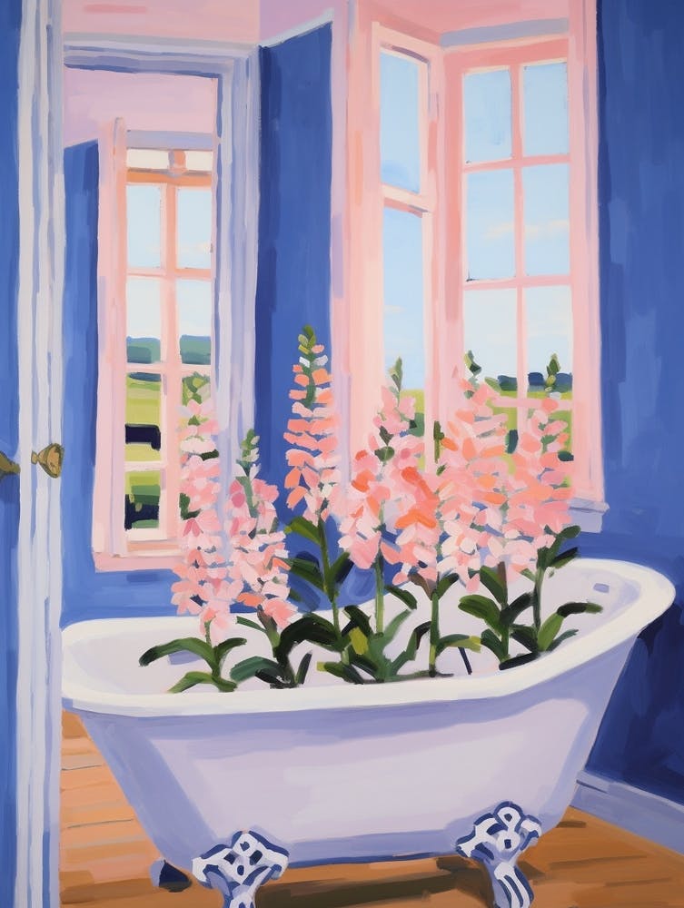 A Bathtube Full Of Foxglove In A Bathroom 3