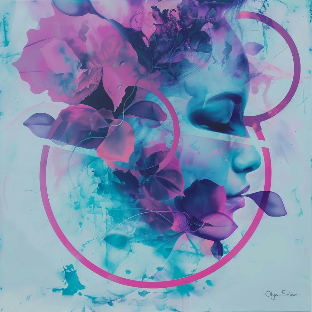 Woman portrait with flowers